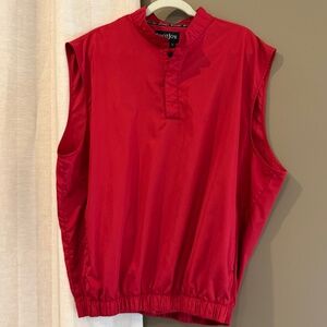 Men's Footjoy Red Windshirt Vest, Size Large